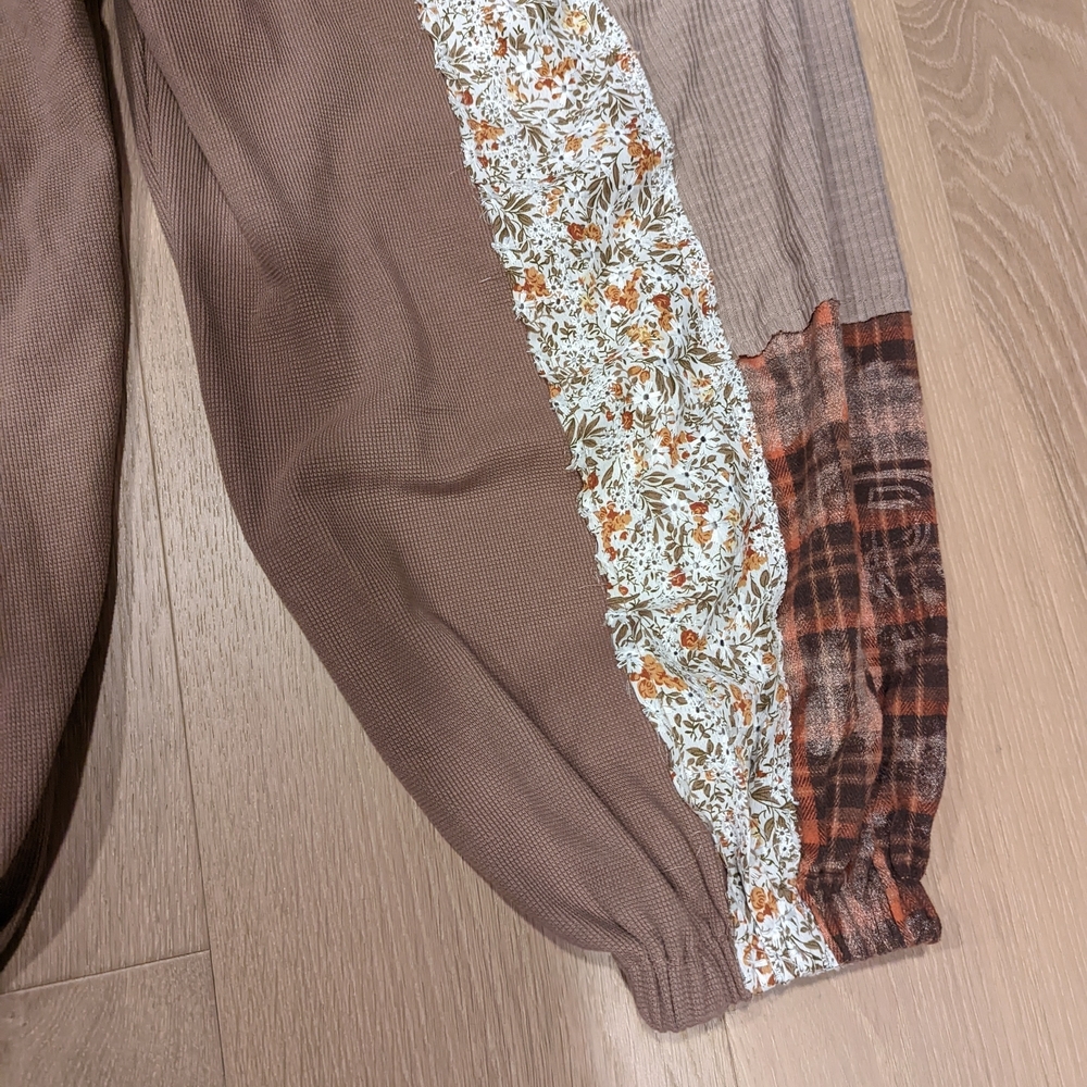 Brown Patchwork Oversized Pants - image 7